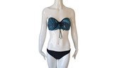 Peacock Blue Two Piece Push Up Swimsuit, Swimwear